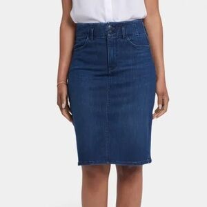 TAMNOON Classic Blue Denim Knee Length Pencil Skirt size S